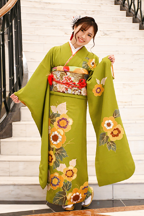 高級着物での記念撮影